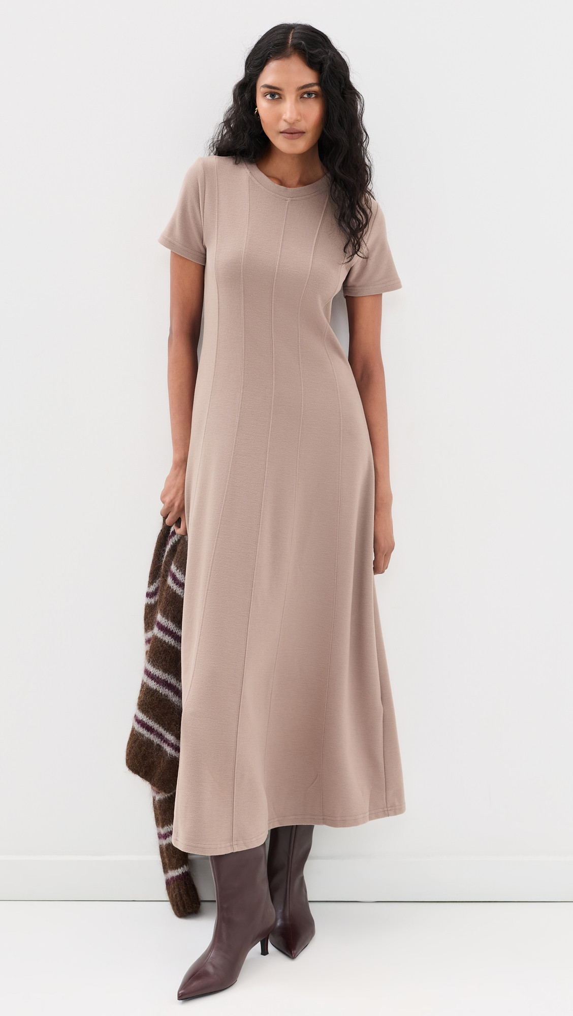 Splendid Winslow Midi Dress Taupe Grey XS | Shopbop