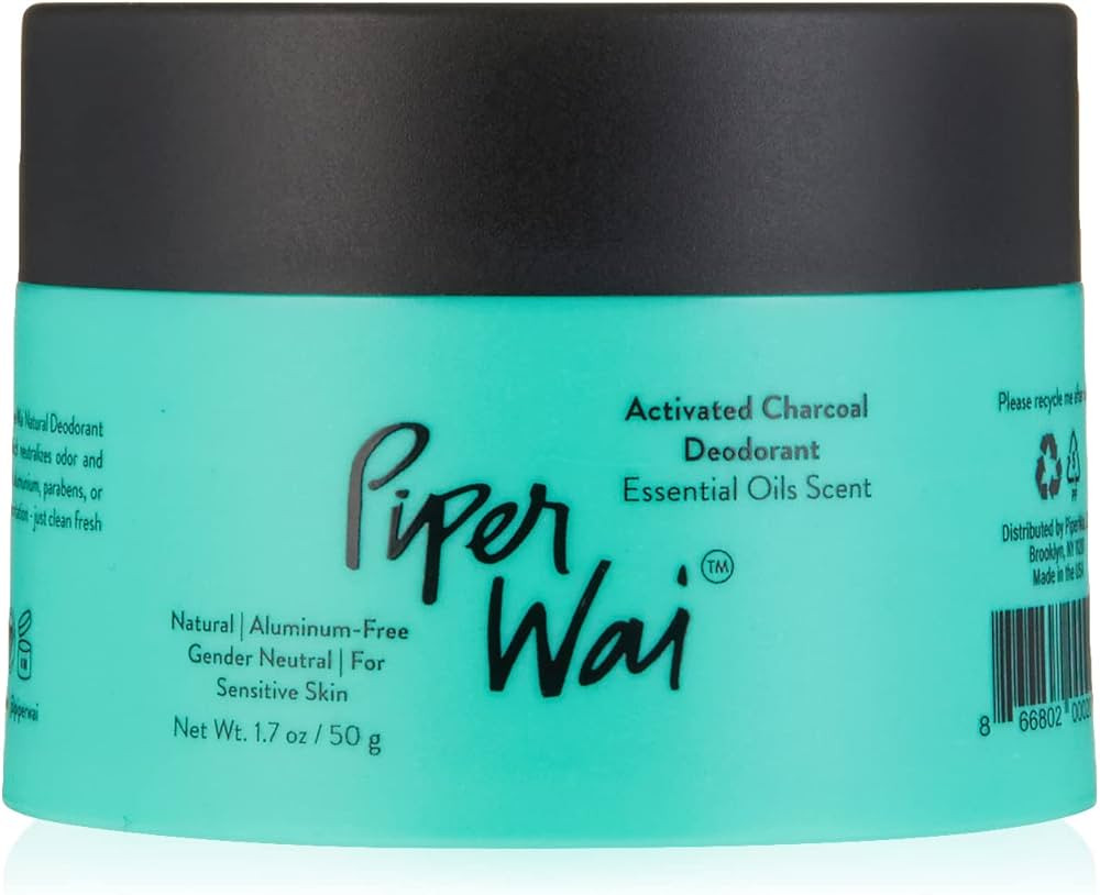 PiperWai Natural Deodorant w/Activated Charcoal | 24-Hour Sweat Protection, Vegan, Aluminum Free ... | Amazon (US)