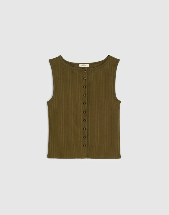 Ribbed Crewneck Shell Top | Madewell