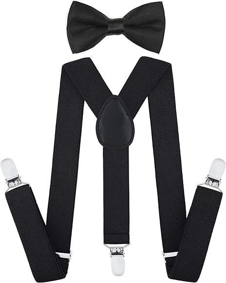 AWAYTR Child Kids Suspenders Bowtie Set - Adjustable Suspender Set for Boys and Girls | Amazon (US)