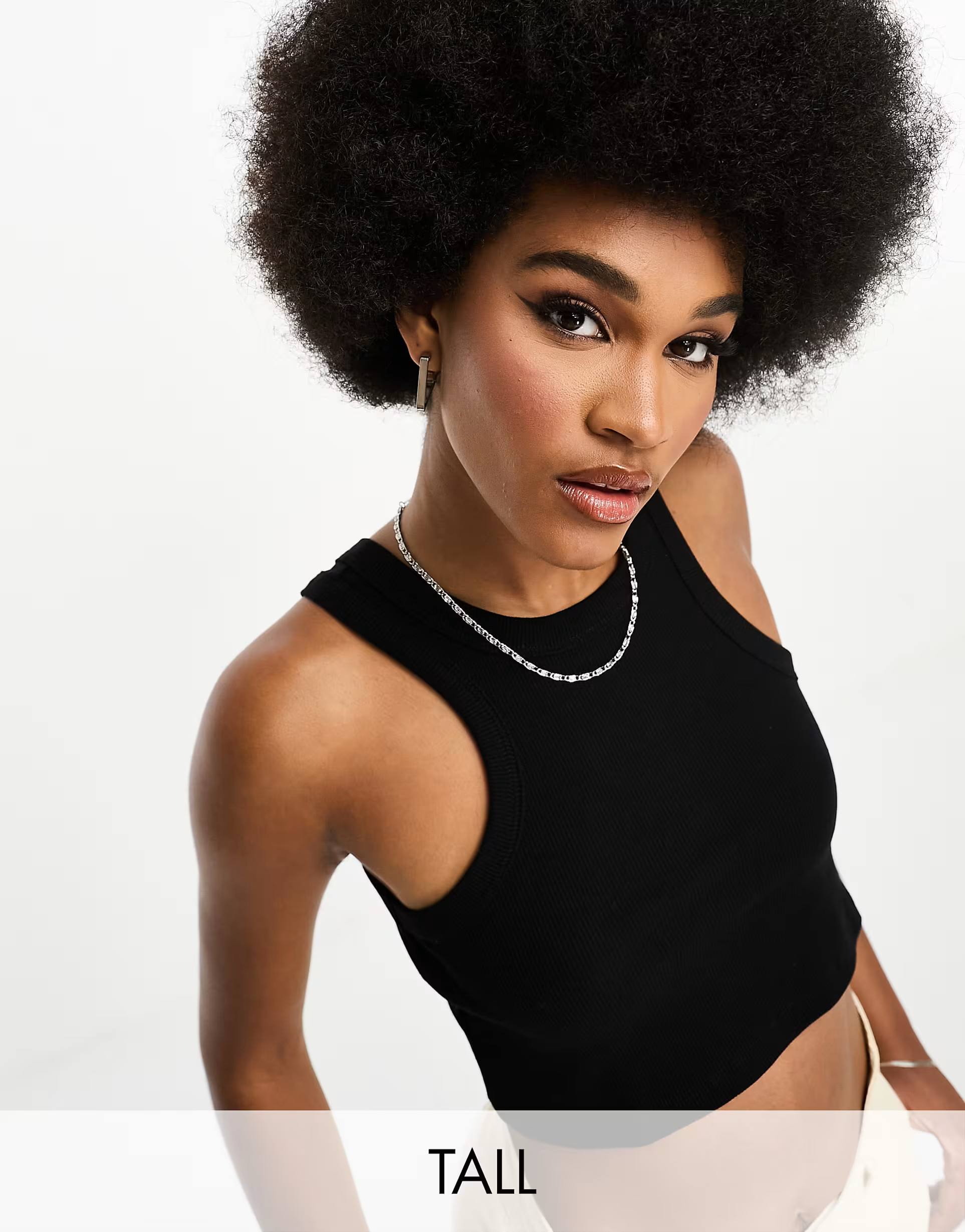 Noisy May Tall racer neck cropped vest top in black | ASOS (Global)