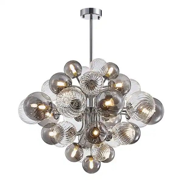 Modern Tiered Smoky Glass Bubble Chandelier - Overstock - 36245014 | Bed Bath & Beyond