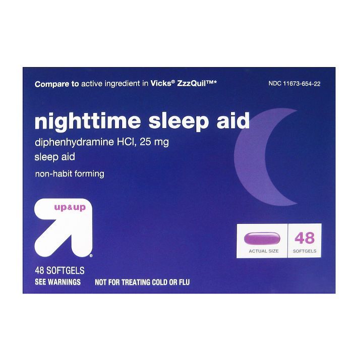 Diphenhydramine HCl Nighttime Sleep Aid Softgels- 48ct - up & up™ | Target