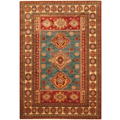 One-of-a-Kind Jevon Hand-Knotted Red/Ivory 5'5" x 8' Wool Area Rug | Wayfair North America