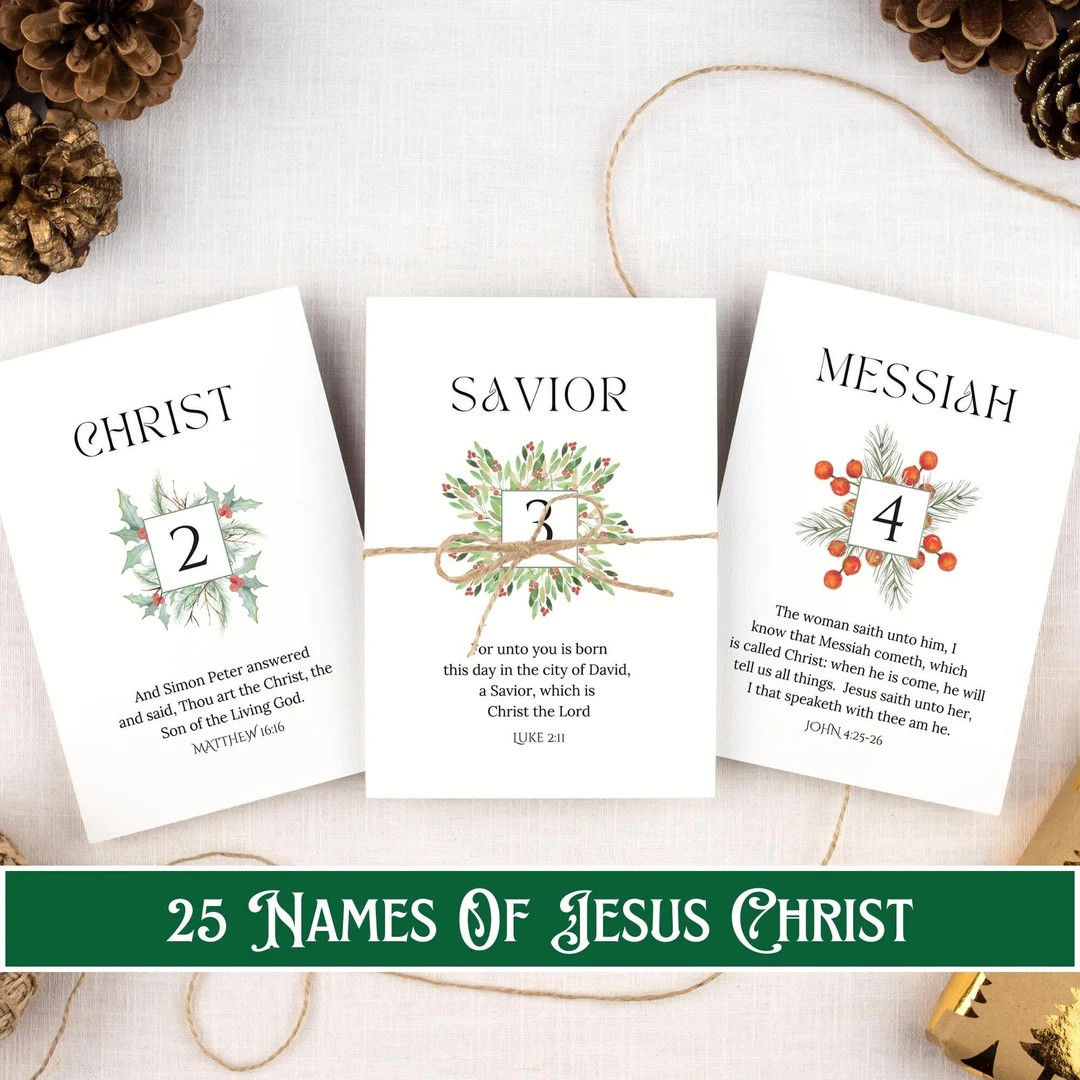 25 Names of Jesus Christ Christmas Countdown Bible KJV - Etsy | Etsy (US)
