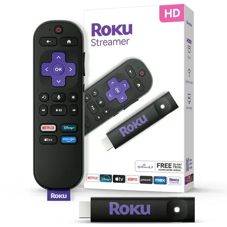 Roku Streamer 2025 - HD Roku Streaming Device for TV with Voice Remote - Free & Live TV | Walmart (US)
