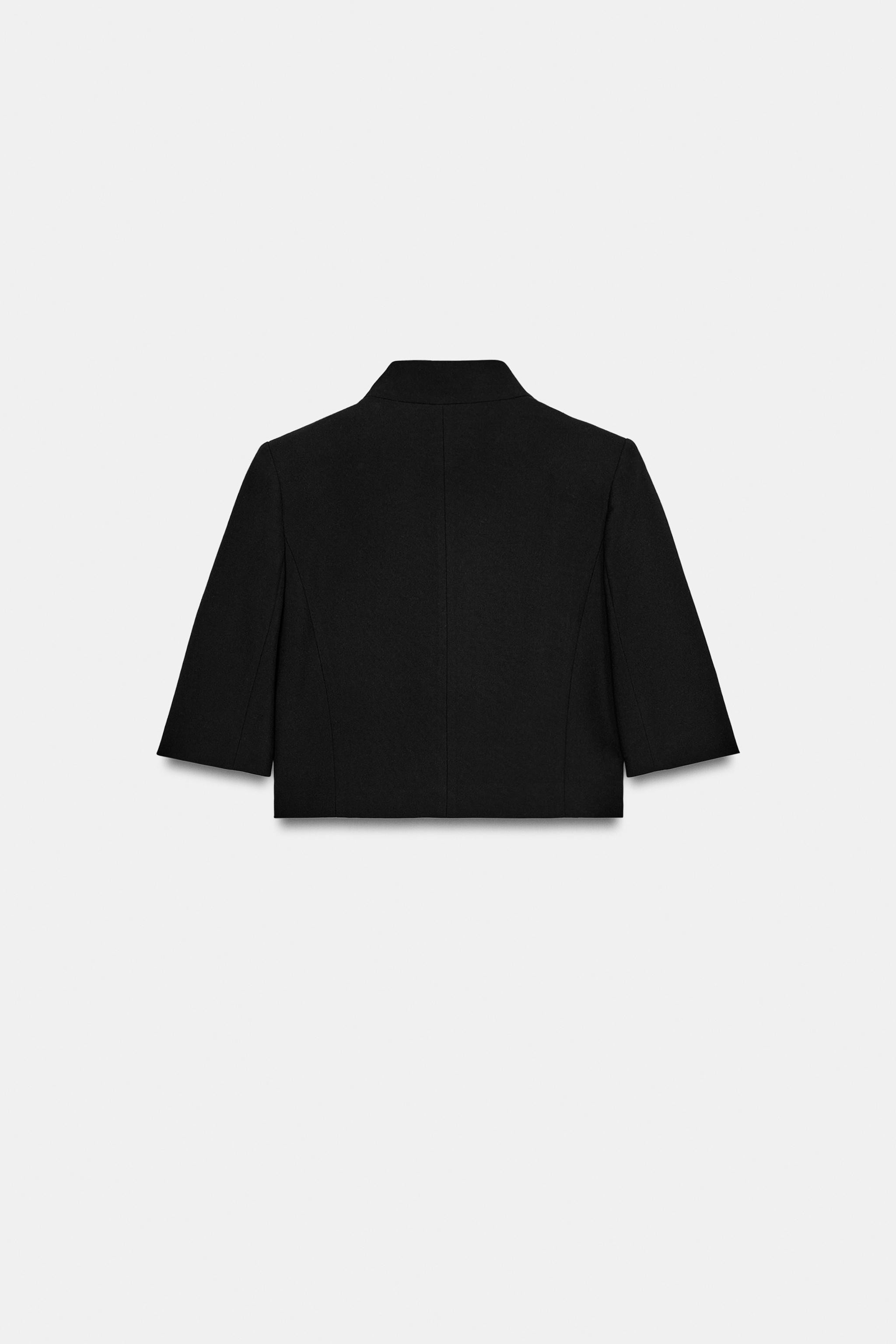 SHORT SLEEVE CROPPED BLAZER ZW COLLECTION | Zara US