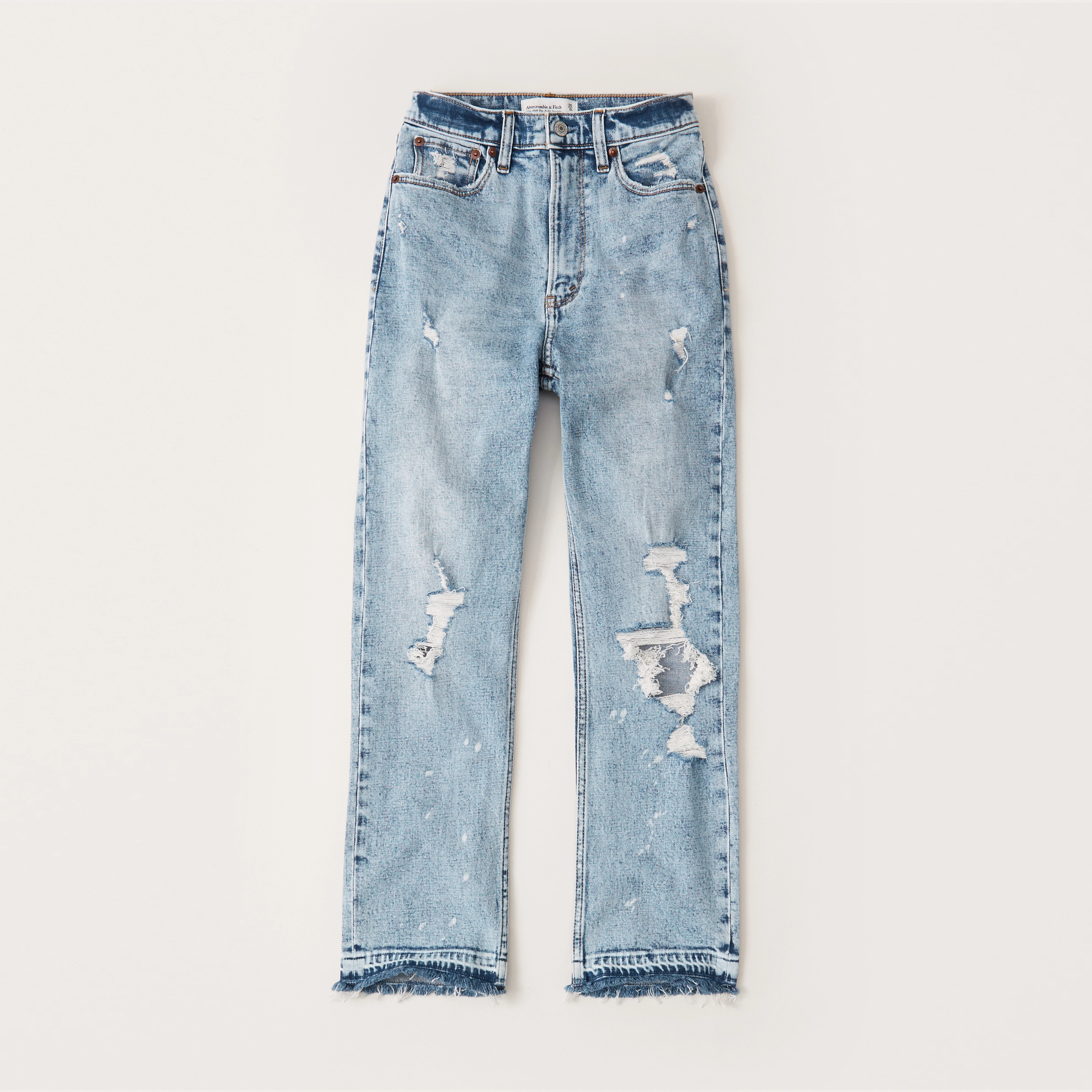 Ultra High Rise Ankle Straight Jeans | Abercrombie & Fitch (US)