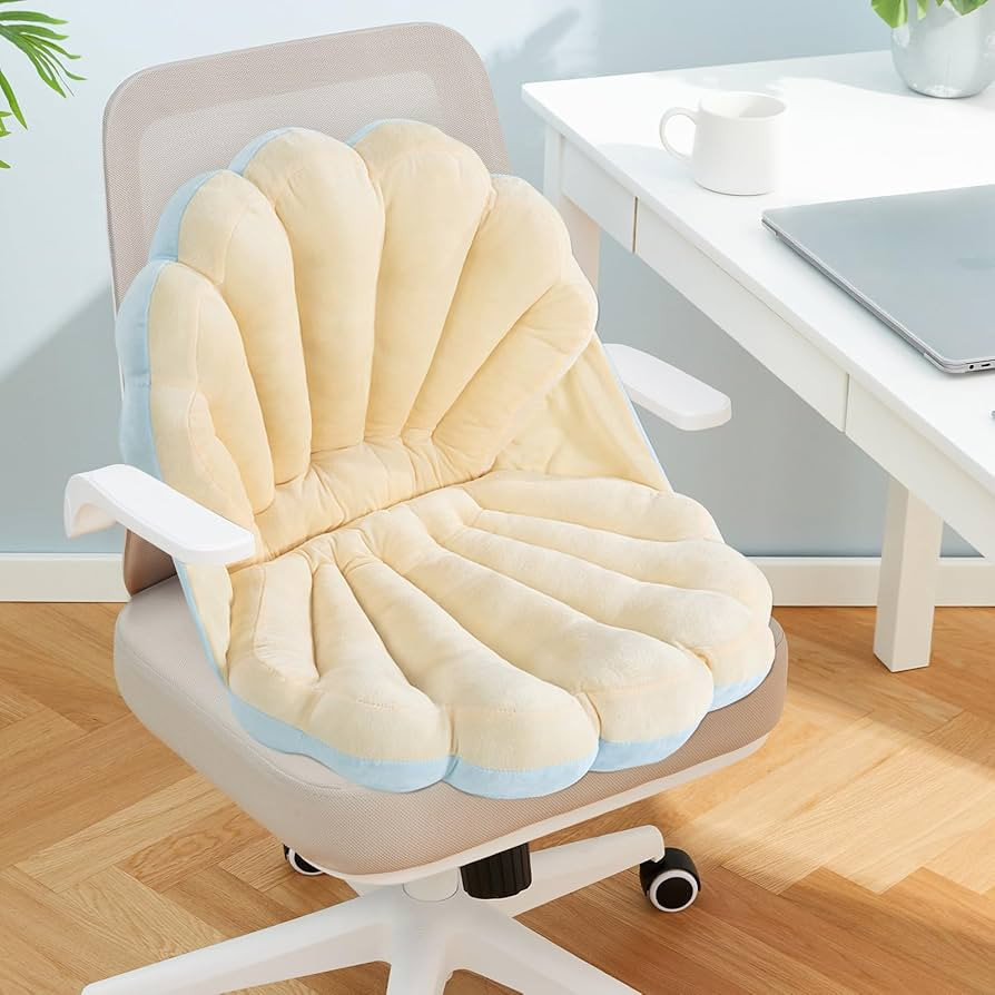 HOMBYS Shell Shaped Seat Cushion with Backrest, Cute Gaming Chair Cushion, Openable Shell Pillow,... | Amazon (US)