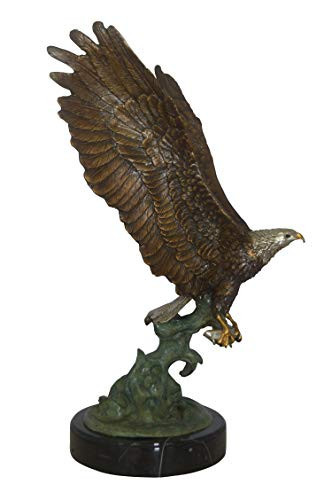 NIFAO Bronze Eagle Catching Fish Statue – Dynamic Flying Eagle Over Water Sculpture for Outdoor Decor, 14" L x 13" W x 26" H | Amazon (US)