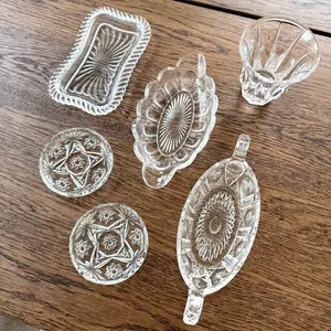 Vintage Assorted Pressed Glass and Crystal Dishes Trinket Tray Makeup Holder Berry Bowl Sold Indi... | Etsy (Global)