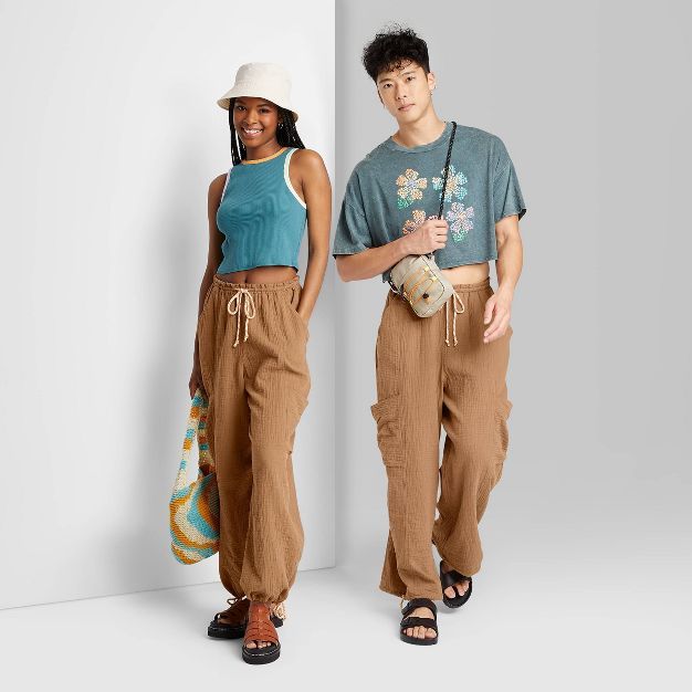 Wide Leg Relaxed Gauze Cargo Pants - Wild Fable™ | Target