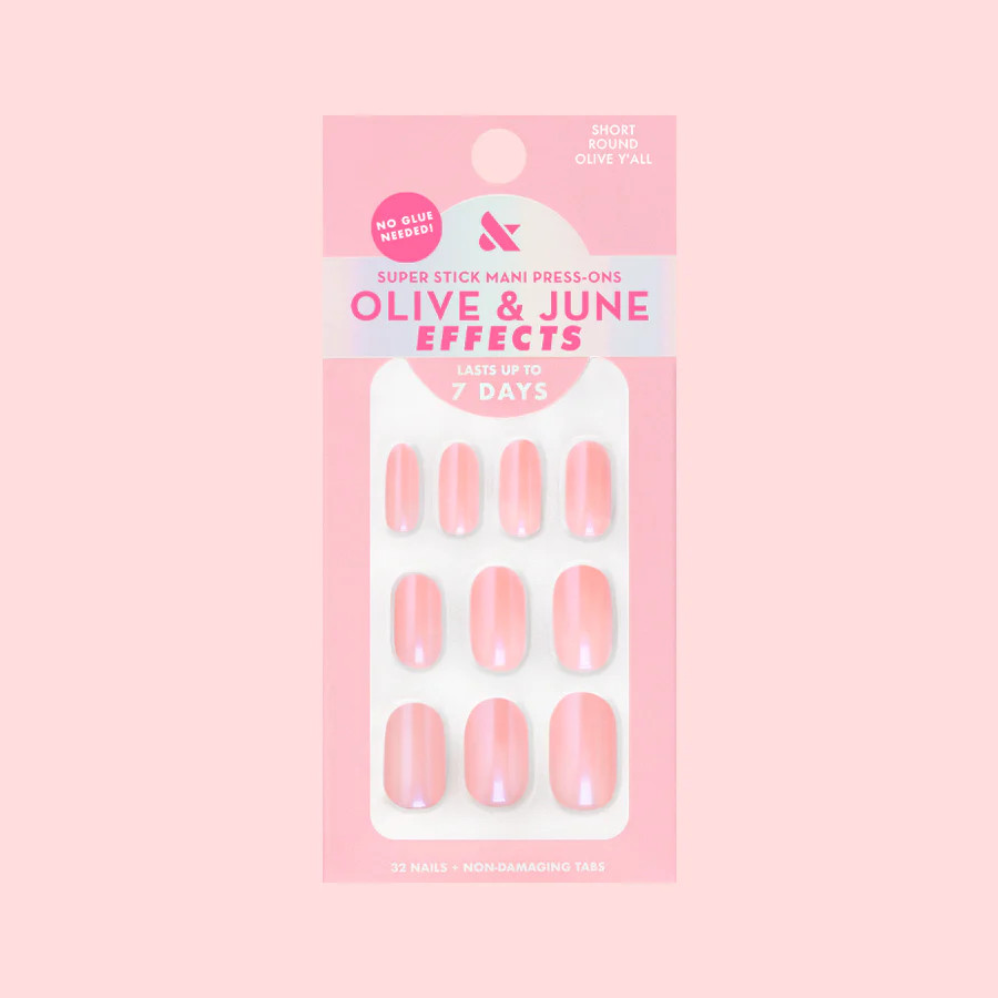 Olive Y'all | Short | Round - Tab Press-On | Olive & June