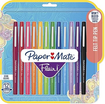 Paper Mate Flair Felt Tip Pens | Medium Point 0.7 Millimeter Marker Pens | School Supplies for Te... | Amazon (US)