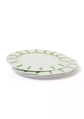 Set of 4 Striped Melamine Dinner Plates | Belk