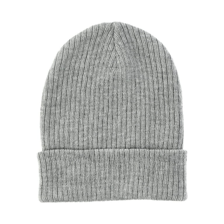 Wonder Nation Boys’ Ribbed Beanie Hat, Light Grey Heather | Walmart (US)