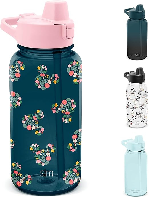 Simple Modern Disney 32oz Water Bottle with Push Button Silicone Straw Lid | BPA-Free Tritan Plas... | Amazon (US)