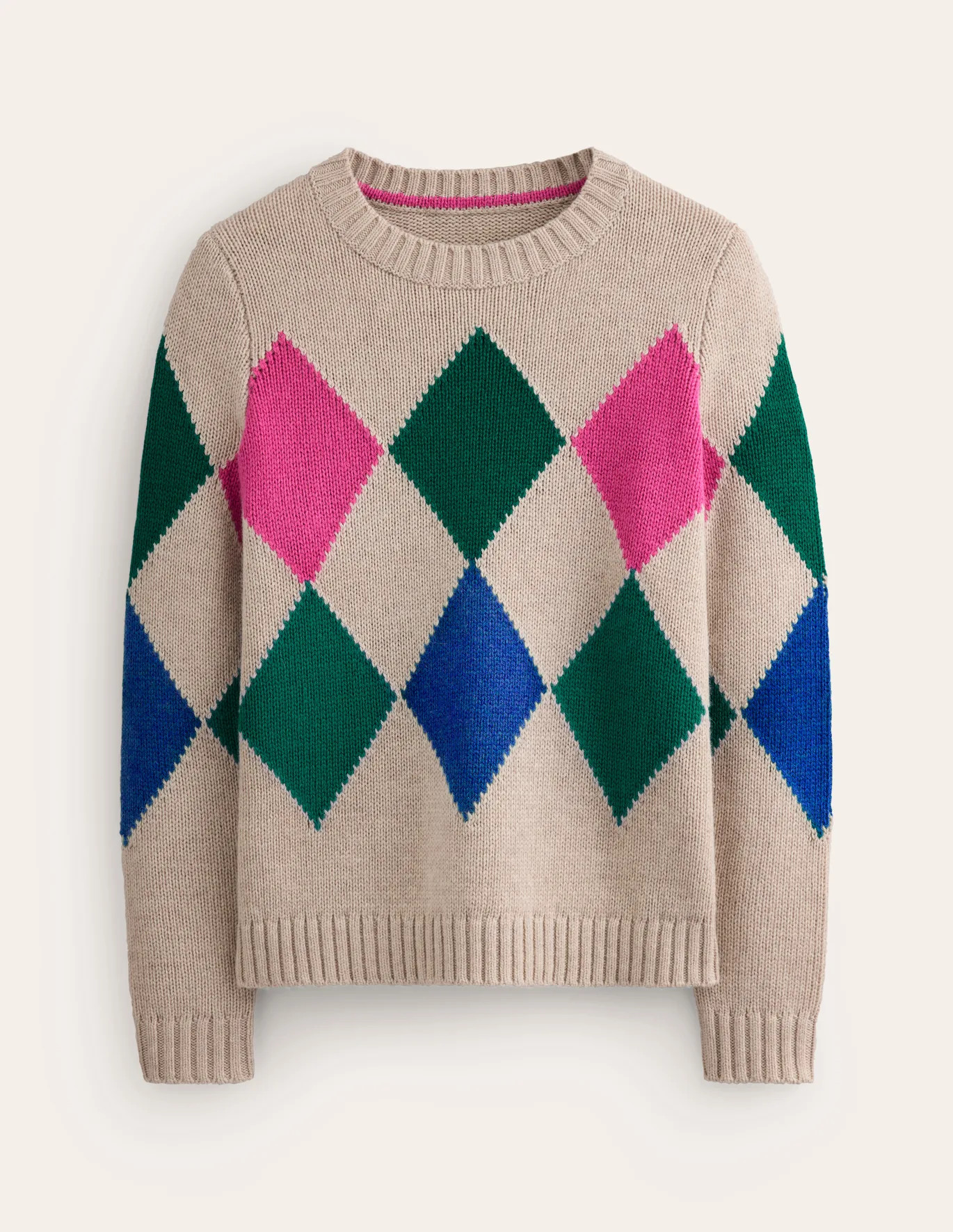 Argyle Crew Neck Jumper | Boden (US)