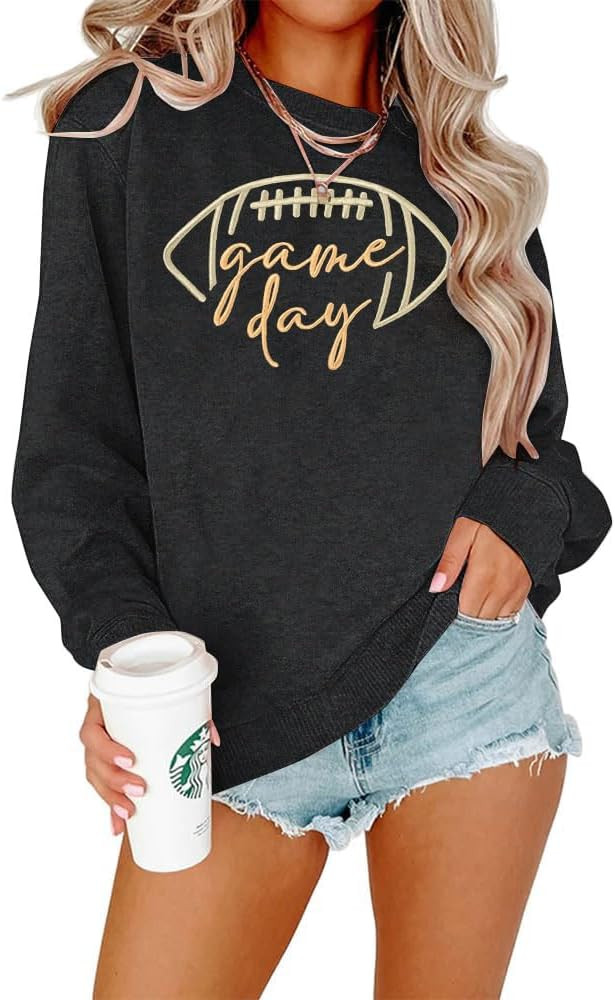 EGELEXY Football Game Day Sweatshirts Weekends Coffee and Football Sweatshirt Women Football Mom ... | Amazon (US)