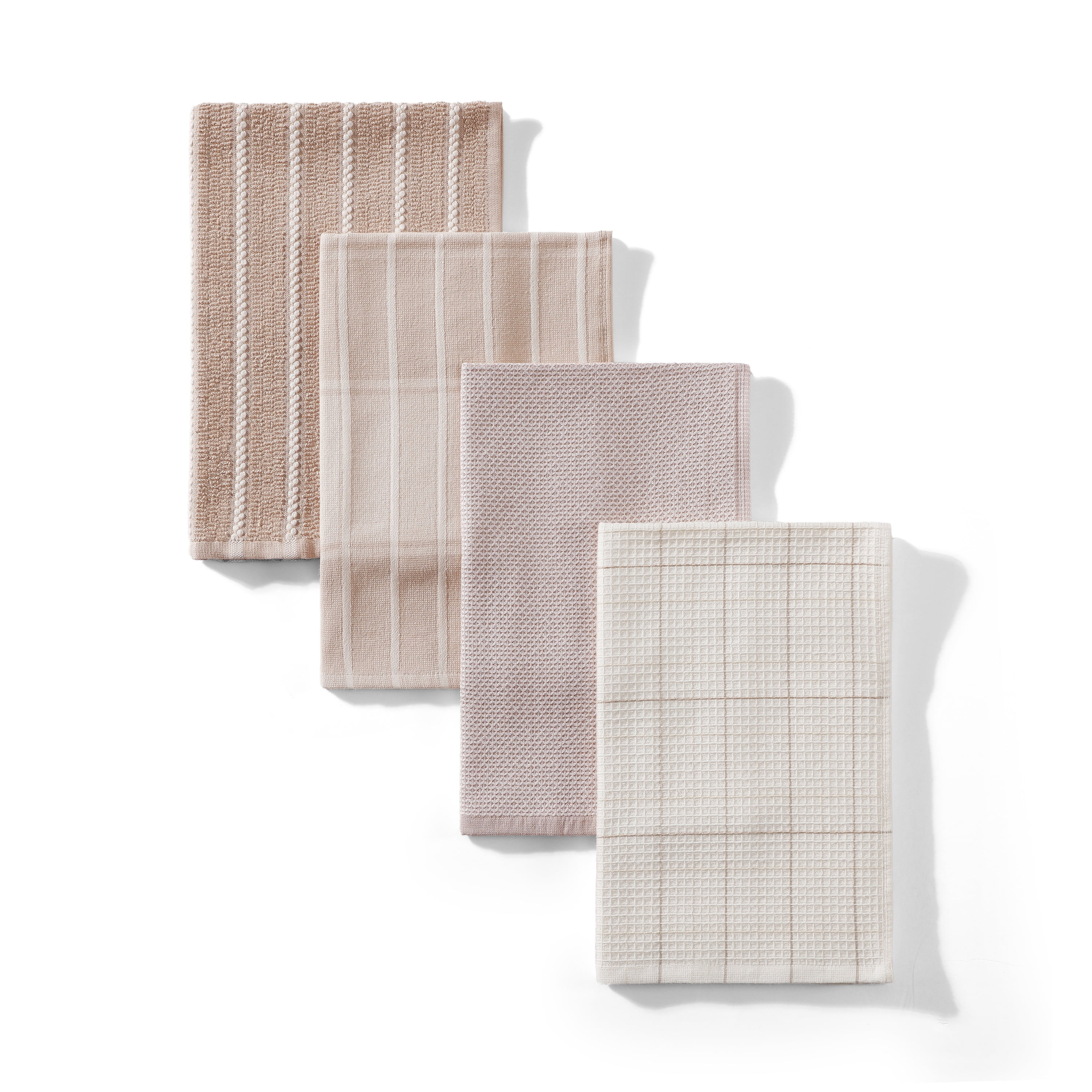 Better Homes & Gardens Kitchen Towel 4 Pack Oversized Latte Swirl Set | Walmart (US)