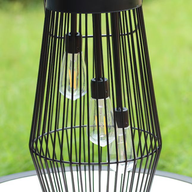 Style Selections 8.5-in x 15-in Black Metal Solar Outdoor Decorative Lantern | Lowe's