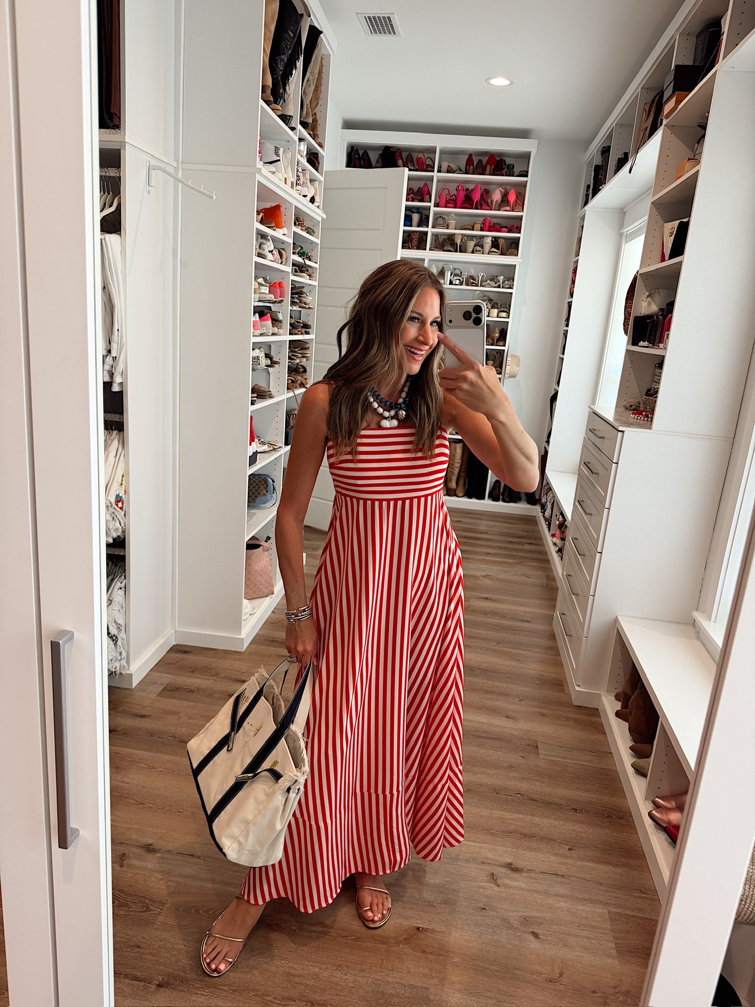 Red, white & blue 🇺🇸 in a small dress, sandals and accessories - fits tts.

#LTKSeasonal #LTKgrwm #LTKootd