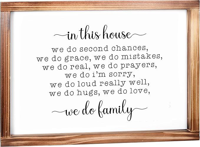 MAINEVENT In This House We Do Family Sign 11x16 Inch, Family Signs Home Decor, Rustic Farmhouse D... | Amazon (US)