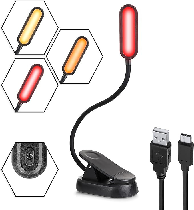 Amber Reading Lights for Books in Bed – Red Book Light for Reading in Bed - Amber Book Light Cl... | Amazon (UK)