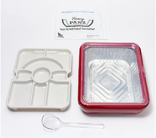 Fancy Panz Premium Tray w/ Foil Pan & Charcuterie Insert - QVC.com | QVC