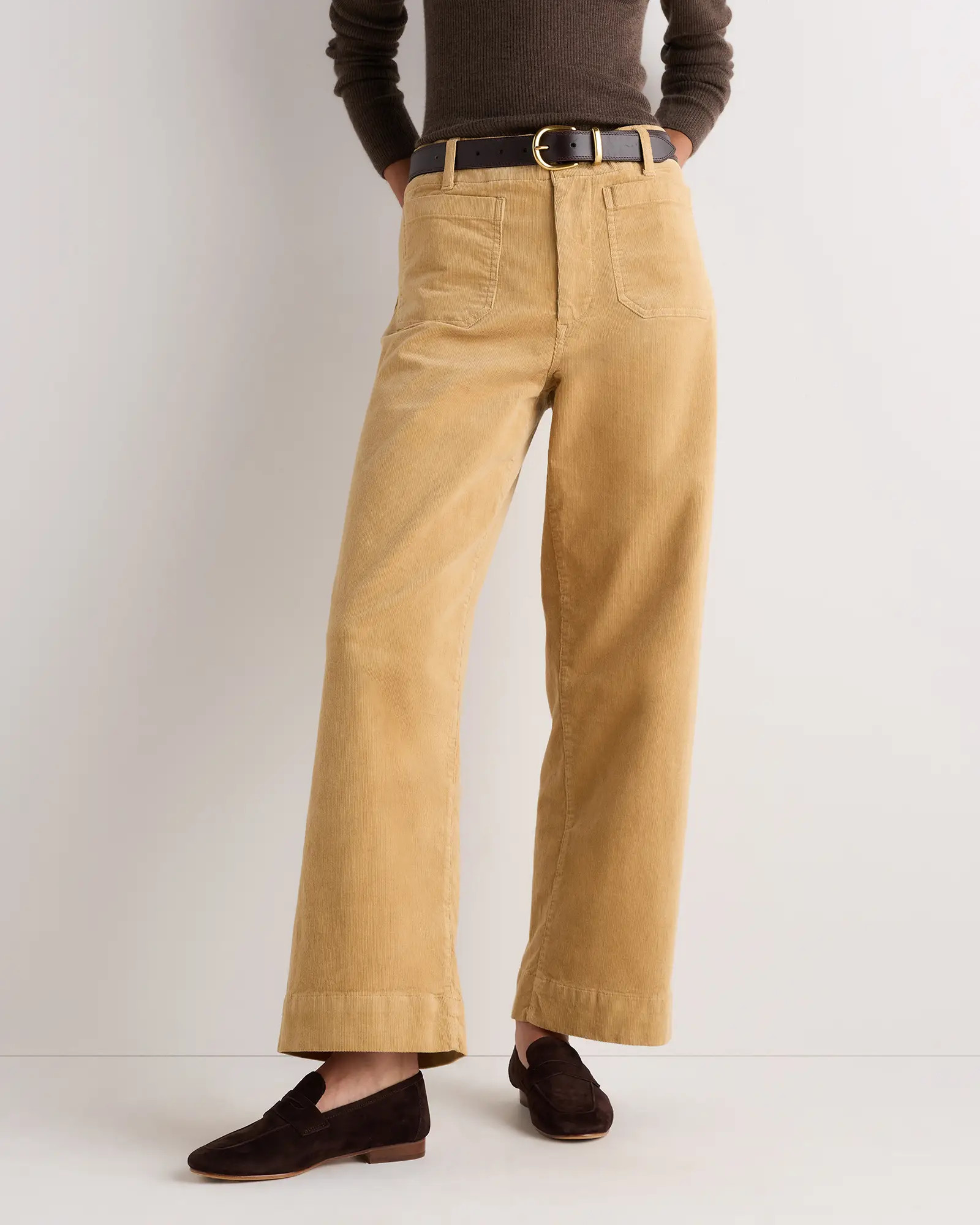 Organic Stretch Corduroy Cropped Wide Leg Pants | Quince