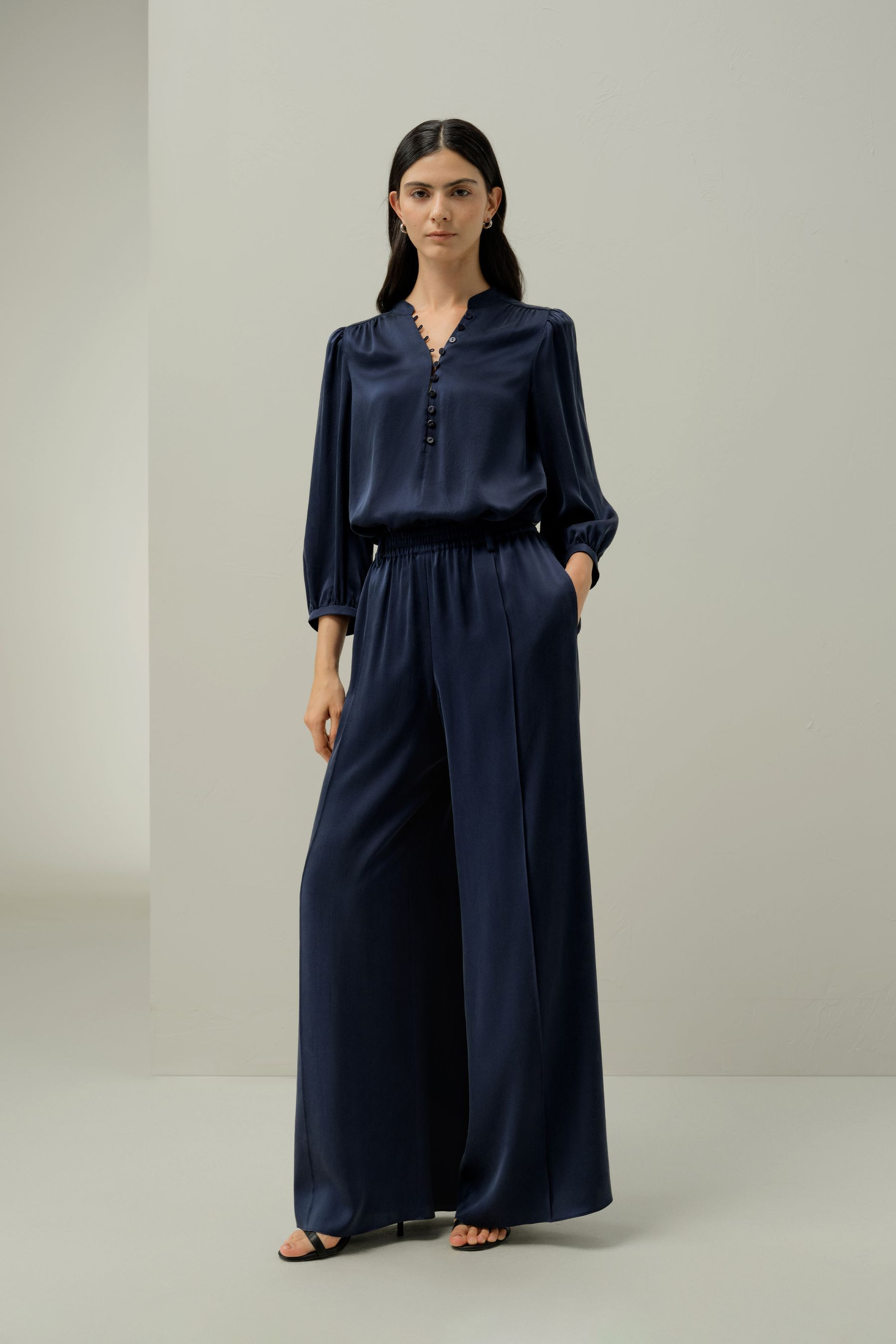 Silk Suede Wide-Leg Pants | LILYSILK