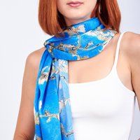 Pure Silk Scarf For Hair, Blue Hair Bandana, Prayer Scarf, Wrap, Pareo, Van Gogh Print, Bridesmaid S | Etsy (US)