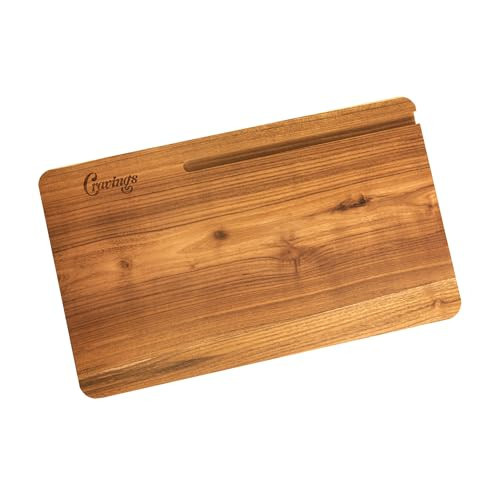 Cravings Chop-Chop Teak Cutting Board – 20x12-Inch Wooden Chopping Board with Carved Grooves for Phones/Tablets – Best Cutting Board for Kitchen and Meat Prep, Made from Natural Teak Wood | Amazon (US)