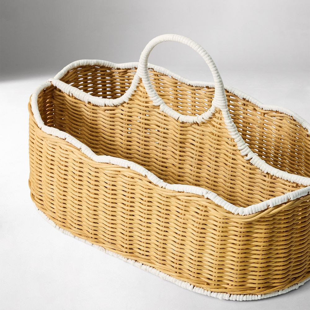 Scallop Rattan Diaper Caddy | West Elm (US)