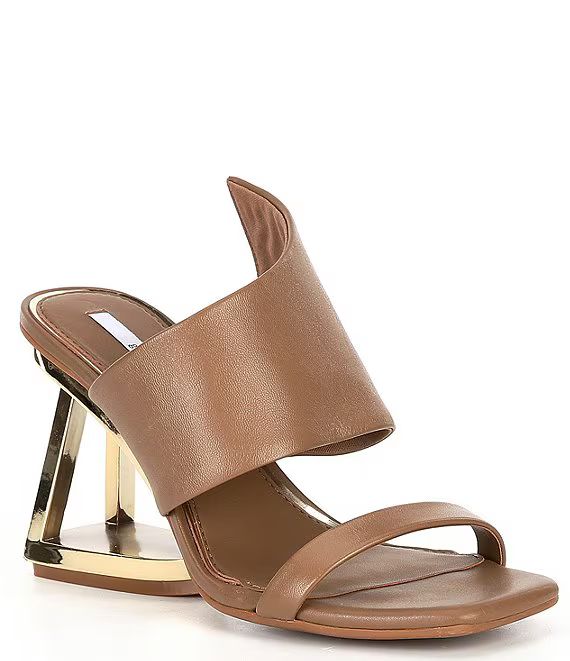 Zeema Cut Out Curved Leather Architectural Wedge Sandals | Dillard's