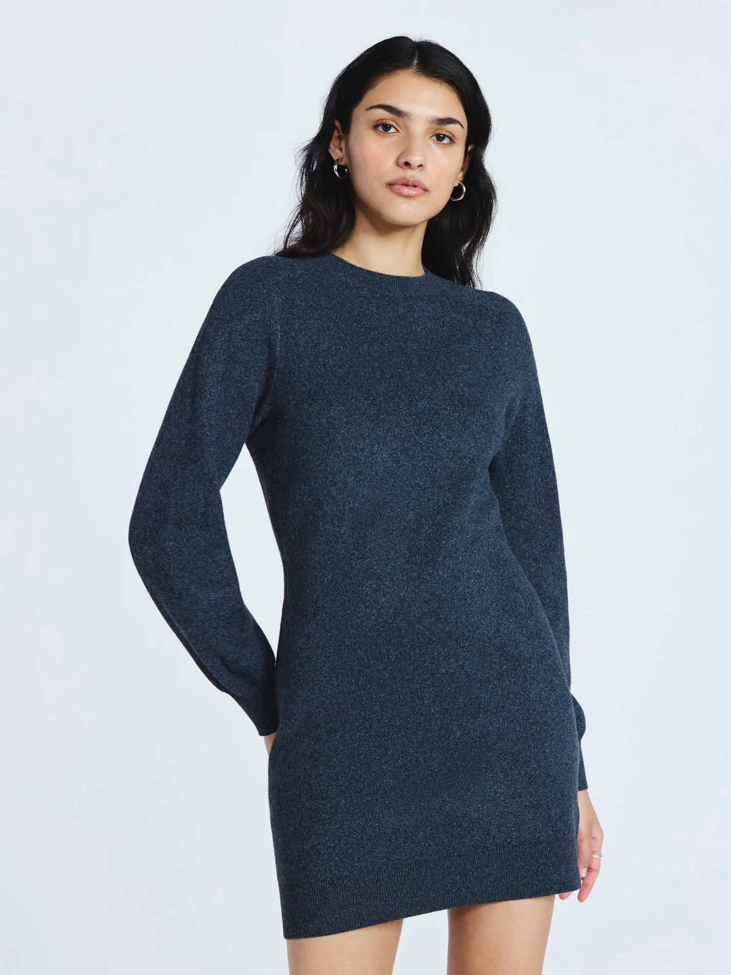 Scoop Long Sleeve Saddle Sweater Dress, Sizes XS-XXL | Walmart (US)