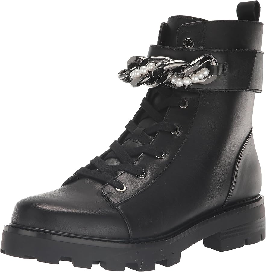 KARL LAGERFELD Women's Lug Sole Maxi Chain Bootie Fashion Boot | Amazon (US)