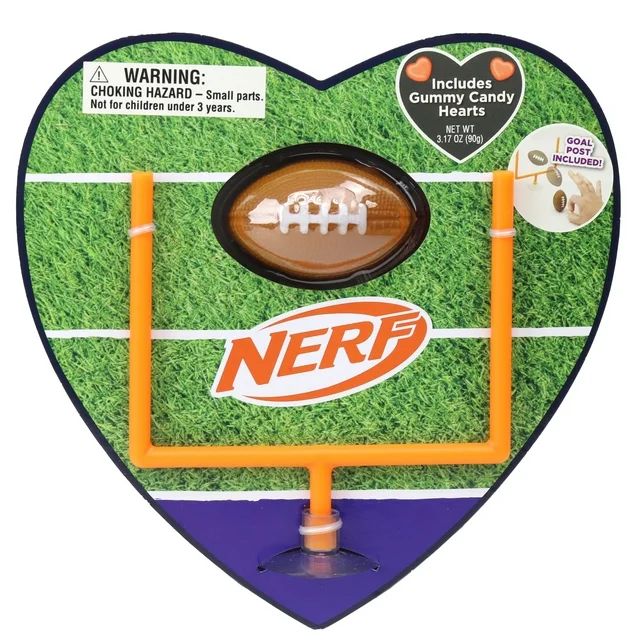 Frankford Nerf Valentine's Football Heart with Gummy Candy 3.17oz | Walmart (US)
