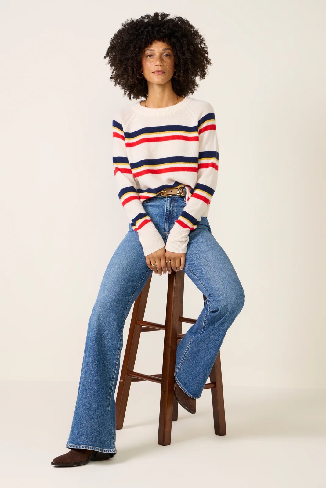 Ruth Multi Stripe Cashmere Sweater | Evereve