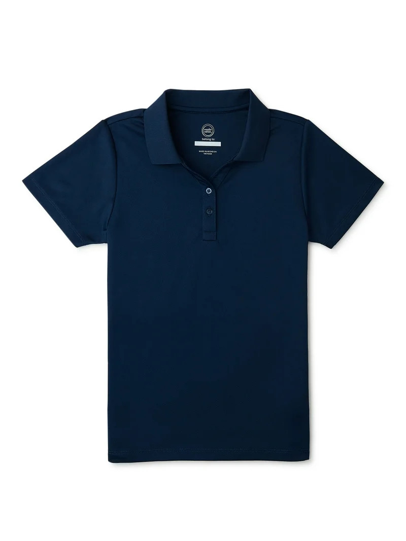 Wonder Nation Girls Performance Polo Shirt, Sizes XS-XXL | Walmart (US)