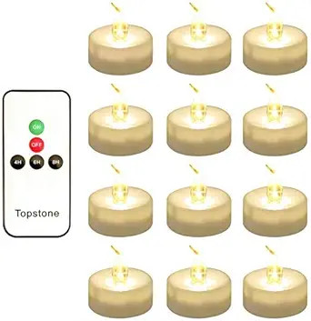 Topstone LED Tea Light,Flickering Flameless Candle with Remote Control,Long Lasting Battery Opera... | Amazon (US)