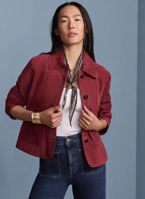 Red Suede Jacket | Mint Velvet