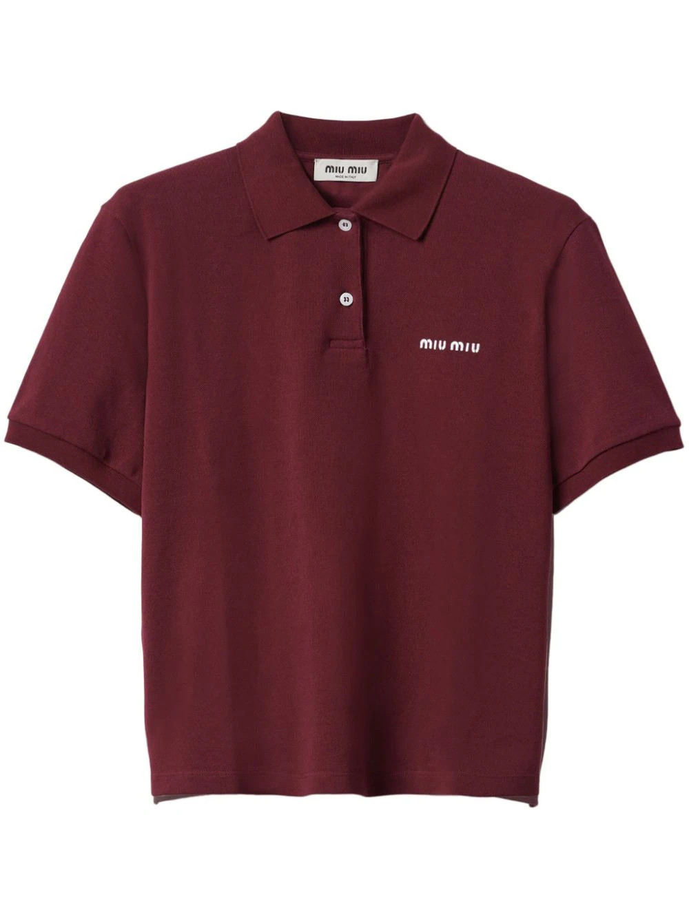 Miu Miu logo-embroidered cotton polo shirt | Farfetch Global