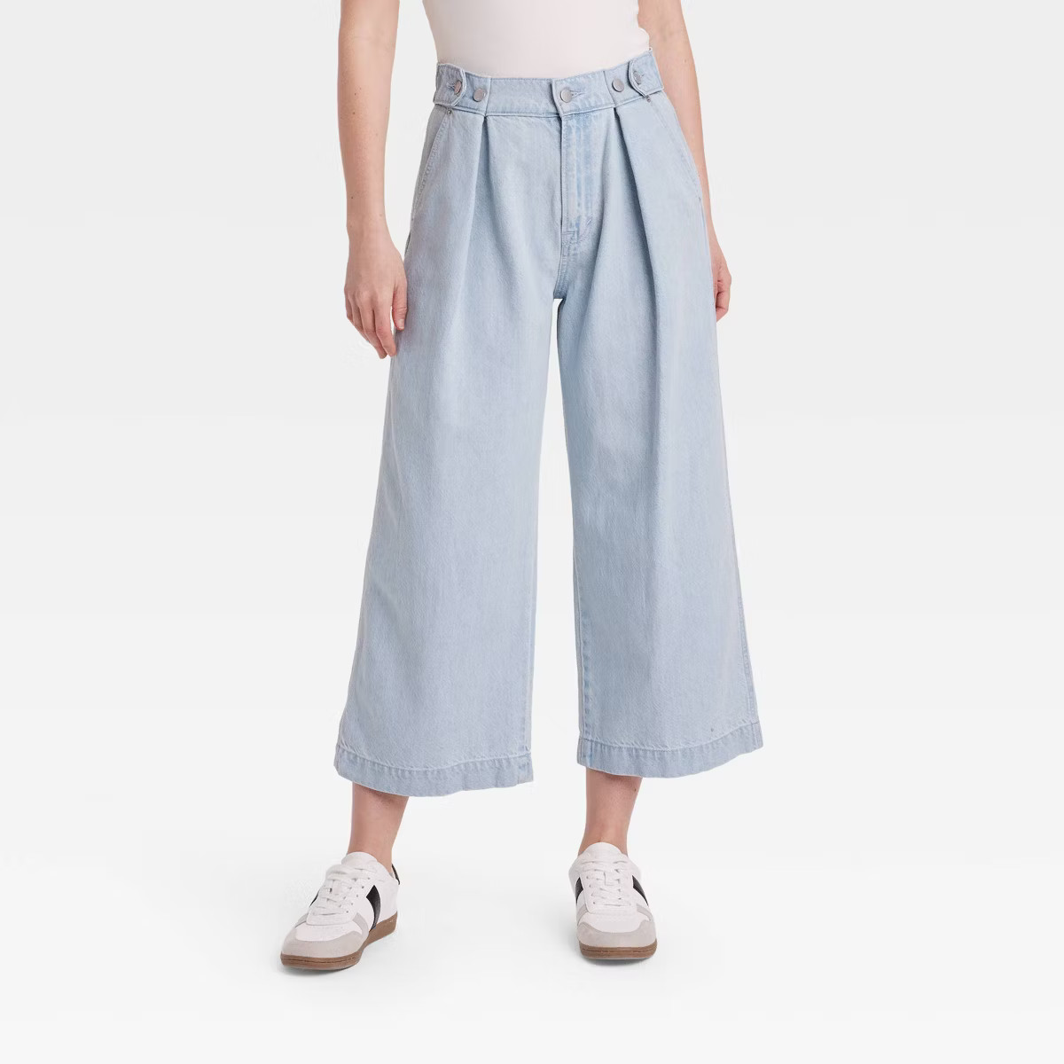 Women's High-Rise Cropped Two Way Denim Trousers - Universal Thread™ | Target