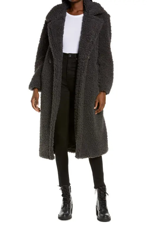 UGG(r) Gertrude Double Breasted Teddy Coat in Ikbl at Nordstrom, Size Small | Nordstrom