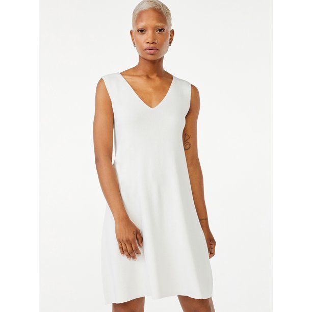 Free Assembly Sleeveless V-Neck Swing Dress | Walmart (US)