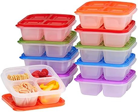 EasyLunchboxes - Bento Snack Boxes - Reusable 4-Compartment Food Containers for School, Work and ... | Amazon (US)
