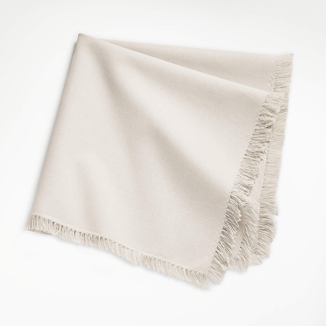 Craft Birch Beige Organic Cotton Fringe Napkin + Reviews | Crate & Barrel | Crate & Barrel