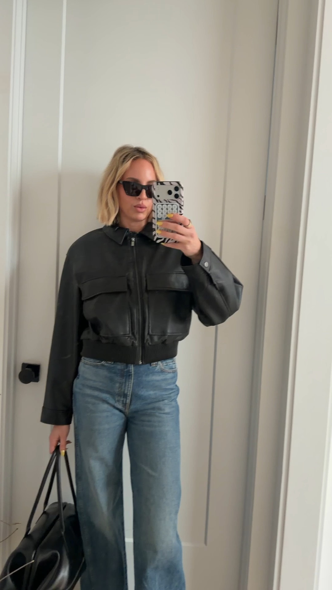 Wearing a large in the Zara bomber! Jeans run tts￼

#LTKootd #LTKmomlife #LTKgrwm