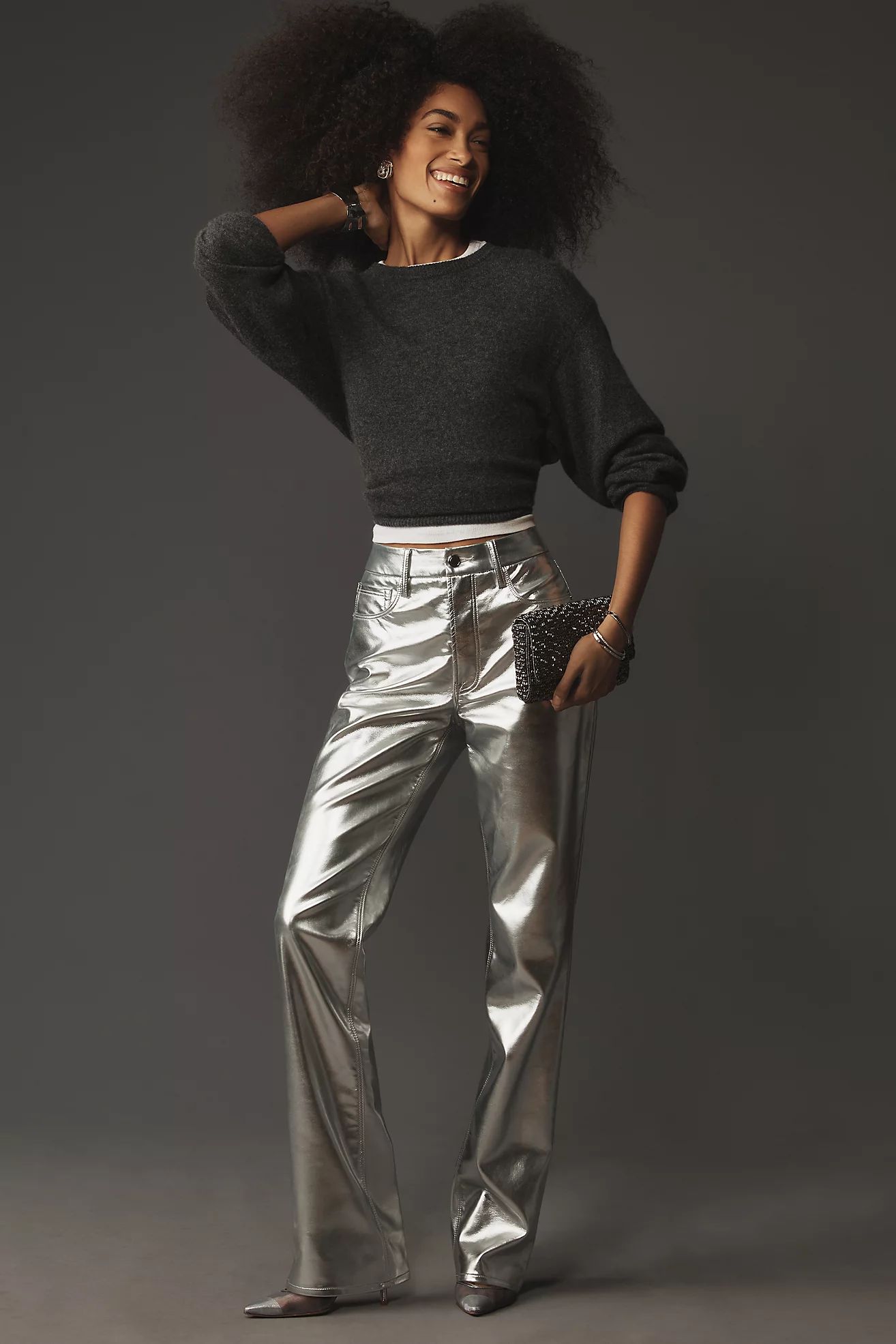 Good American Good Icon Faux Leather Pants | Anthropologie (US)